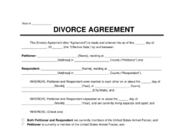 Divorce Agreement Template