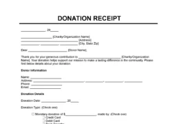 Donation Receipt Template