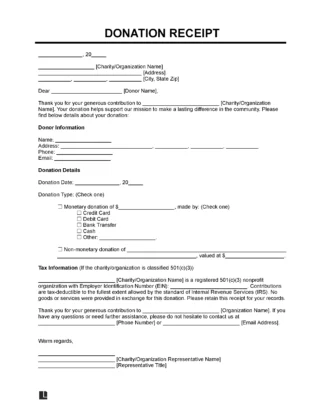 Donation Receipt Template