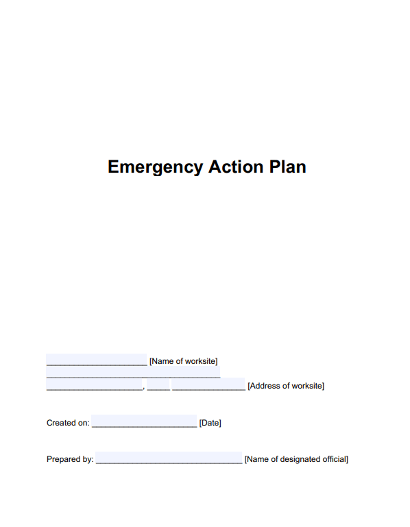 Emergency Action Plan Screenshot