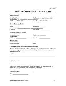 Free Employee Emergency Contact Form | PDF & Word