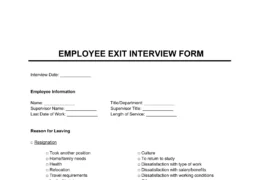 Employee Exit Interview Form Template