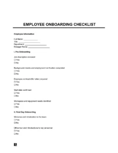 Employee Onboarding Checklist Template