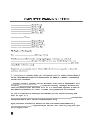 Employee Warning Letter sample