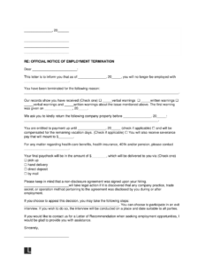 Employment Termination Letter Template 232x300 