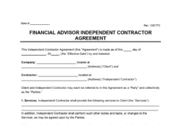 Financial Advisor Consultant Agreement