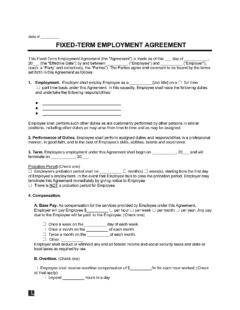 Fixed-Term Employment Agreement Sample