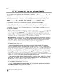 Flex Space Rental Agreement Template