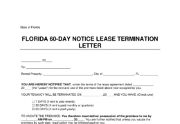 Florida 60-Day Notice Lease Termination Letter Template