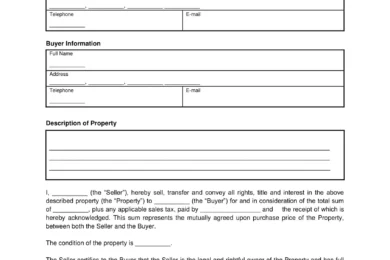 Sample of a Bill of Sale for Florida for a car, vehicle, livestock, gun or other personal item