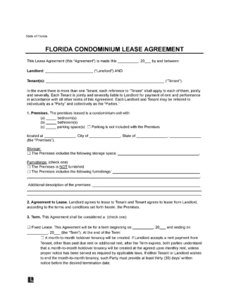 Florida Condominium Lease Agreement Template