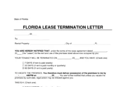 Florida Lease Termination Letter Template