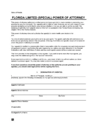 Florida Limited Power of Attorney Form