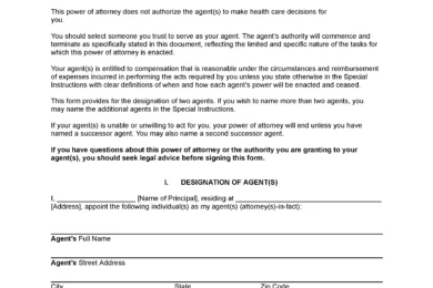 Florida Limited Power of Attorney Form