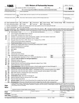 Form 1065 for giving the return of US partnership income