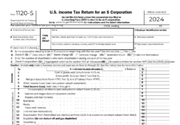 IRS Form 1120-S (2024) – U.S. Income Tax Return for an S Corporation. Official tax document for reporting business income, deductions, and credits.