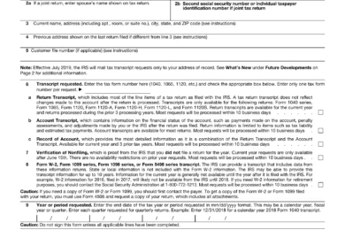 Form 4506-T - Request for Transcript of Tax Return