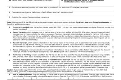 Form 4506-T - Request for Transcript of Tax Return