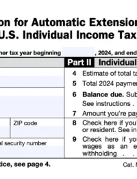 Form 4868 for requesting an extension to file a US individual income tax return