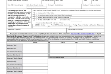 Form I-9 template for 2025