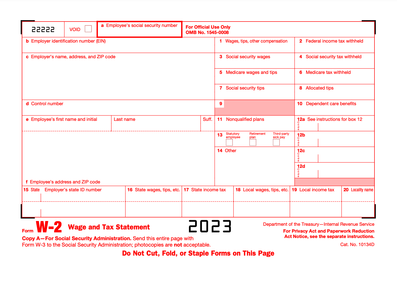 form W-2 for 2023