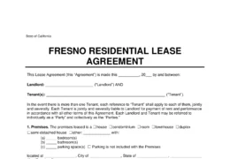 Fresno Residential Lease Agreement Template