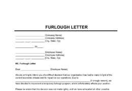 Furlough Letter Template