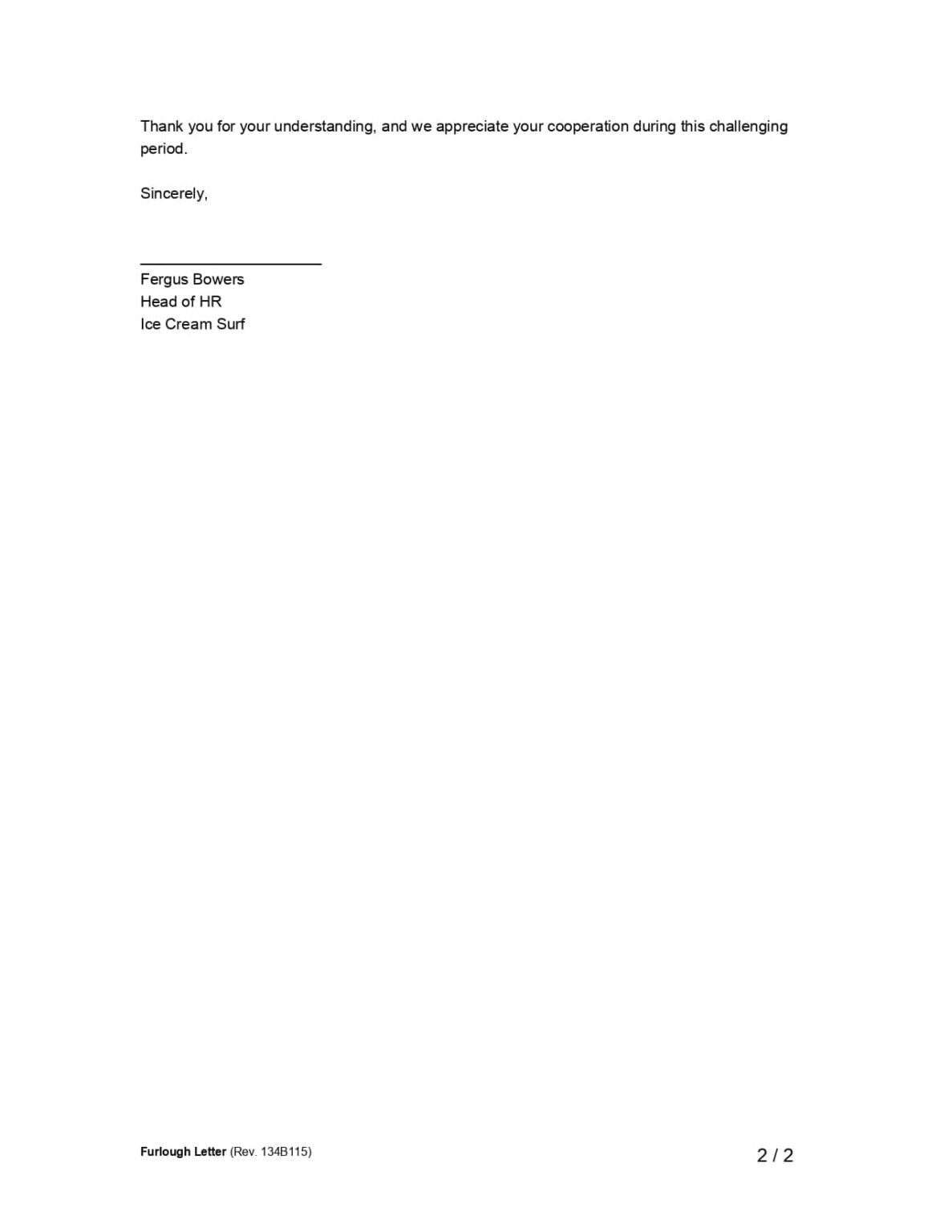 Free Furlough Letter Template | PDF & Word | Legal Templates