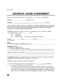 Georgia Lease Agreement Template