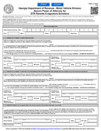 Georgia Secure Motor Vehicle Power of Attorney Form T-8SW