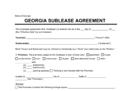 Georgia Sublease Agreement Template