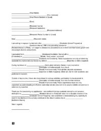 Graduate School Letter of Intent Template