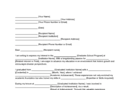 Graduate School Letter of Intent Template