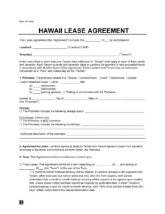 Hawaii Residential Lease Agreement