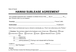 Hawaii Sublease Agreement Template