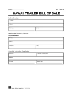 Hawaii Trailer Bill of Sale screenshot