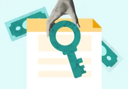 A landlord holding a key in front of a lease and considering how much it costs to evict someone
