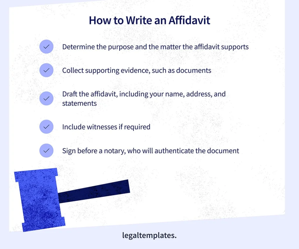 how to write an affidavit infographic