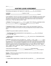 Hunting Lease Agreement Template