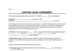 Hunting Lease Agreement Template