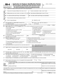 IRS Form SS-4 | Application for Employer Identification Number
