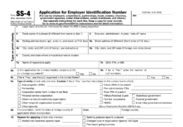 IRS Form SS-4 | Application for Employer Identification Number