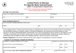 Idaho Motor Vehicle Power of Attorney Form