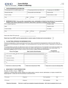Idaho Tax Power of Attorney Form ID-POA bL375E