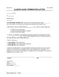 Illinois 30 Day Notice Lease Termination Letter