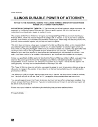 Illinois Durable Statutory Power of Attorney Template