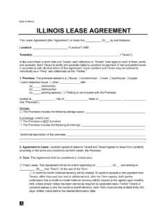 Illinois Lease Agreement Template