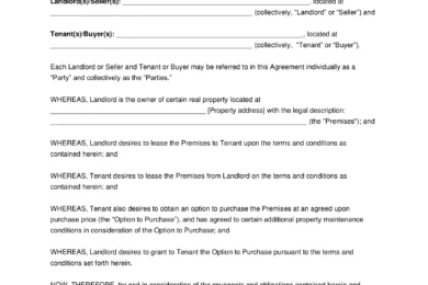 Illinois Lease-to-Own Option-to-Purchase Agreement