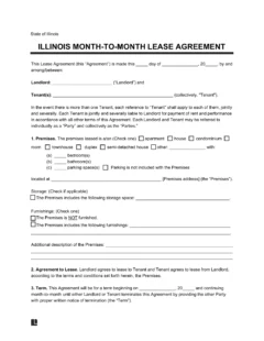 Illinois Month-to-Month Rental Agreement