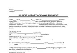 Illinois Notary Acknowledgement Form